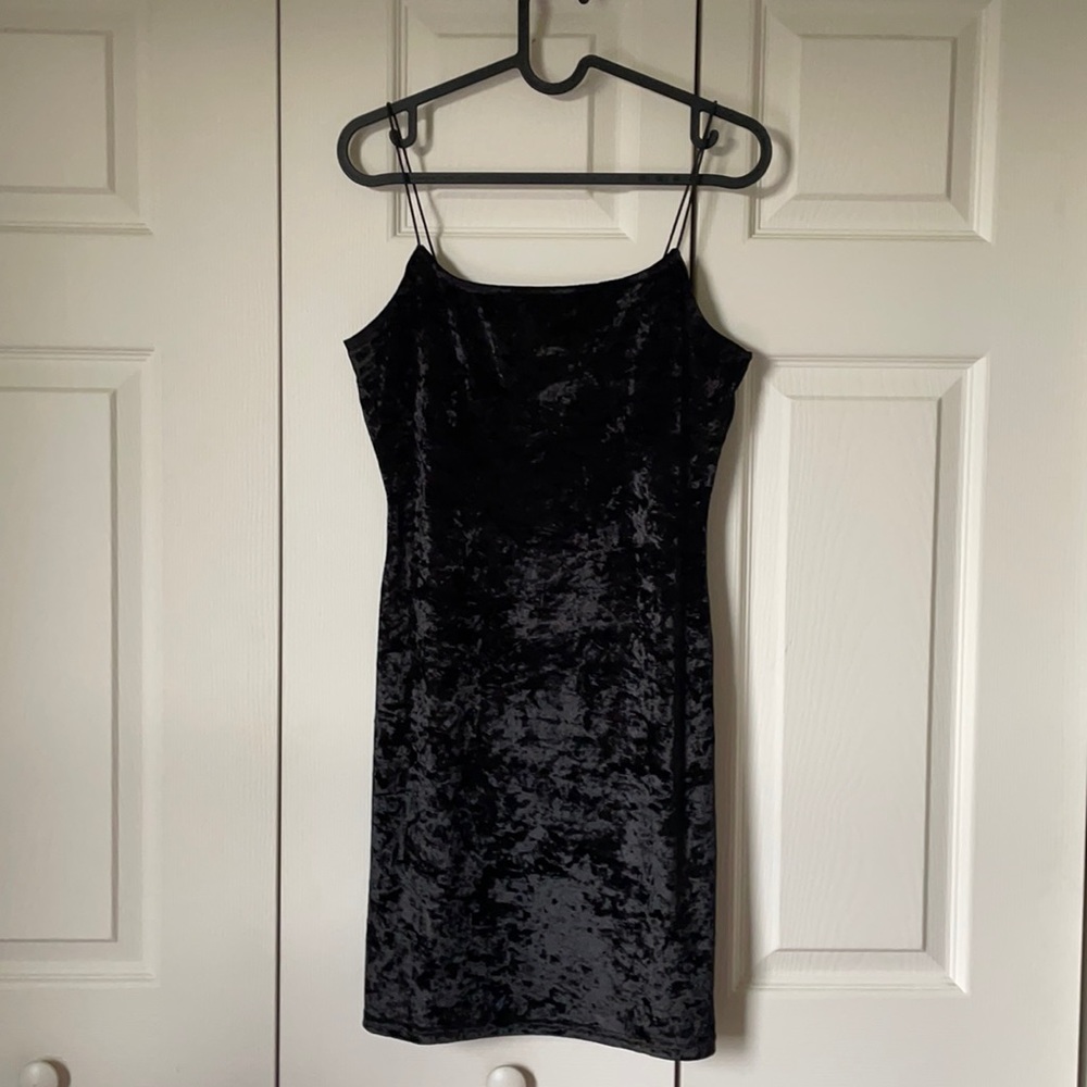 Crushed velvet mini dress